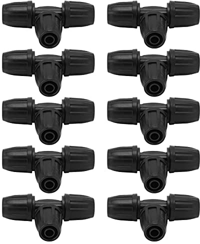 TARSHYRY Connettori di Irrigazione, 10pcs 8/11 di Gocciolamento Raccordi per Tee per Tubo con Tubo di Blocco I Raccordi per Tubi per Tubo per L'irrigazione a Goccia Giardino
