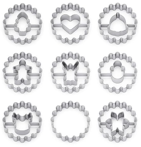 9 Stück Plätzchenausstecher, Klein Weihnachten Ausstecher Keksausstecher Weihna Chten Weihnachten Linzer Ausstecher Set Weihna Chten Ausstechformen für Backen Xmas Keks