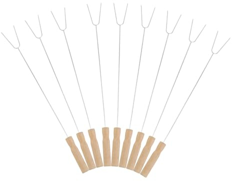 ORFOFE 15 Pièces Fourchette à Brochette Acier Inoxydable Manche Fourchette de Rôtissage pour Barbecue Extérieur Convient pour Viande et Fête des Pères
