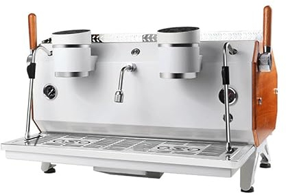 Machine à Espresso Commerciale 2 Groupes 6000W 220V Triphasé – Cafetière Professionnelle Semi-Automatique avec Contrôle PID, Système à 4 Chaudières, Pompe Rotative 9 Bar et Buse Vapeur pour Café et Re