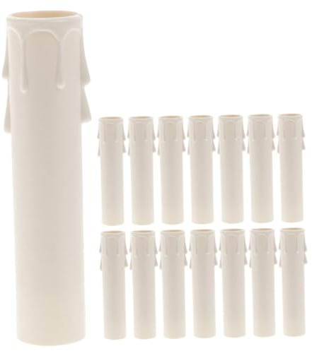 ZUNOXAZ Kerzenhüllen aus Kunststoff für Kronleuchterkerzen Weiß | Ersatz für Hotels und Hochzeiten, Elegant und Minimalistisch, Einfach Montierbar, 15 Stück