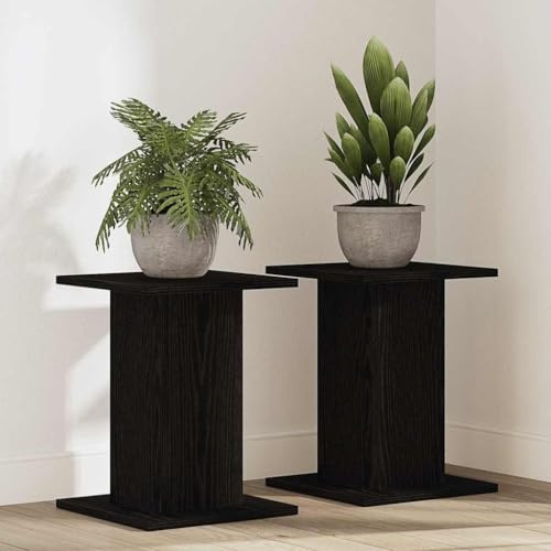 Generico Supporto per Piante 2 PCS Rovere Nero 30 x 30 x 40 cm,Nero,9.35kg,3345113