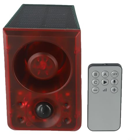 Allarme solare con sensore di movimento per esterni, allarme sonoro e luce a infrarossi con ricarica USB, per protezione di fattorie, stagni e frutteti