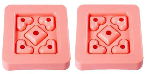 FOMIYES Stampi per Sandwich Mini a Forma di Cuore, Set da 2 in Plastica Sicura, Compatti e Impilabili, per Preparazioni Domestiche e Viaggi
