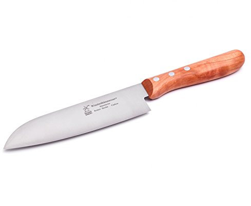 Windmühlenmesser Santoku, Carbon-Stahl, 164 mm, Kirsche, Nicht Rostfrei, Natur