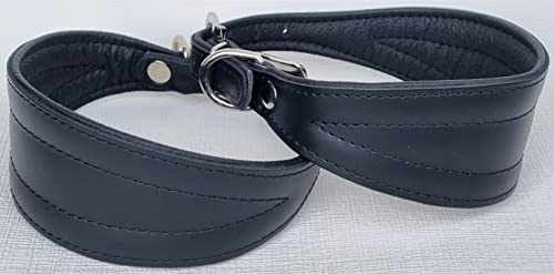 Windhund Podenco - Halsband, Halsumfang 26-32cm/50mm, Leder, Schwarz