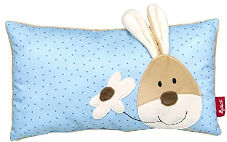 SIGIKID 40992 Kuschelkissen Semmel Bunny Mädchen und Jungen Babyspielzeug empfohlen ab Geburt blau/beige, 1 Stück (1er Pack)