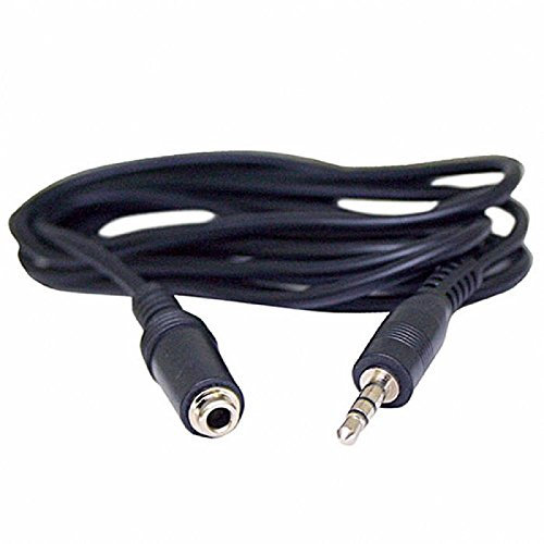 REY Cable Audio Adaptador 0,50 Metros Mini Jack 3,5mm Macho a Hembra Color Negro