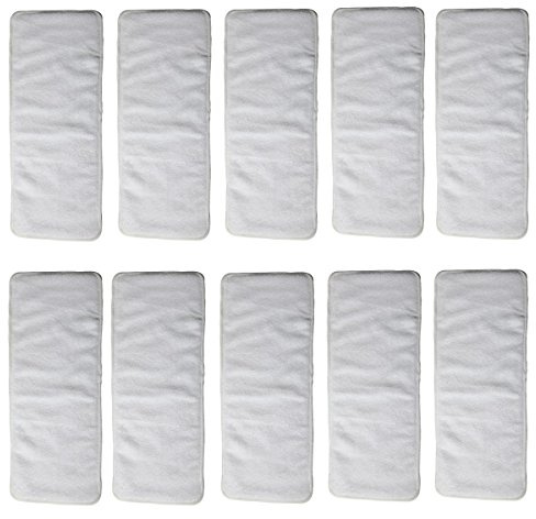 Sigzagor 10 Inserts for Teen Adult Cloth Diaper Nappy Microfiber Reusable Washable Disability Incontinence 7.8inx19.2in/20cmx49cm