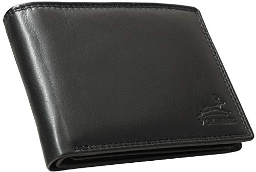 portafogli in pelle degli uomini di colore in vera pelle in borsa del portafoglio modalità orizzontale RFID Blocking #VO15black