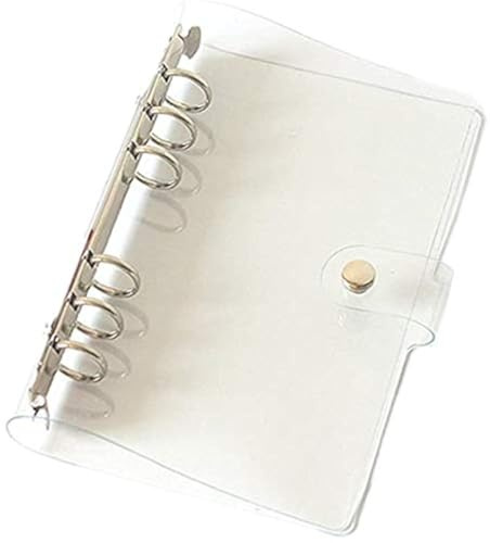 Schede di indice per A5/A6 6 fori copertura rotonda ad anello per raccoglitore raccoglitore raccoglitore fogli fogli sfusi protezione copertina (Cover Clear, A6/17cm*10cm/6 Inch)