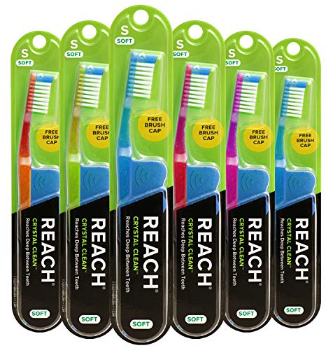 Reach Crystal Clean Toothbrush Soft Bristles 1 Count, (Pack of 6)