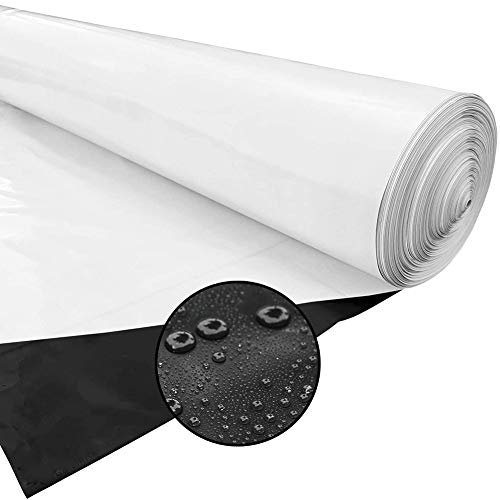 GDMING Flexible Teichfolie, Sonnenschutz Silofolie, Abdeckfolie, Pannensicher Anti-Versickerung PVC Schwarz Und Weiß Membran, Zum Fischteich Gewächshaus, 60 Größen (Color : Black, Size : 2x2m)