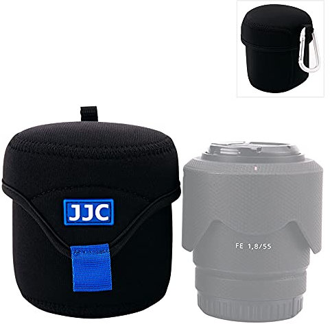 JJC Mirrorless Lens Pouch Tasche Schutzhülle für Canon Fuji Olympus Nikon Sony Objektive, Weiches Neopren, Wasserabweisend, Travel Carry Kamera Objektivhülle mit Karabiner (Innengröße 3,1 x 3,1)