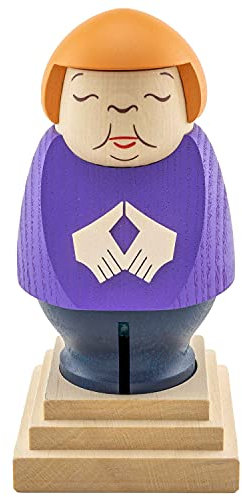 Seiffener Volkskunst | Räuchermännchen Erzgebirge | Politiker Sammlerstück Räucherfrau Bundeskanzlerin Angela Merkel 14 cm lilafarbenen Blazer
