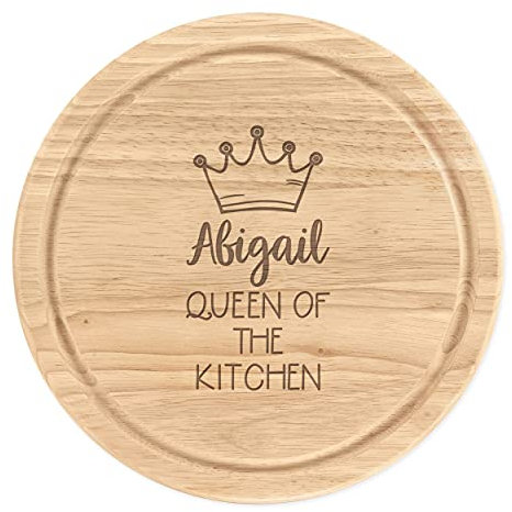 Personalisiert Holz Zerkleinern Käsebrett Rund 25cm Personalisiert Name Queen Of The Küche