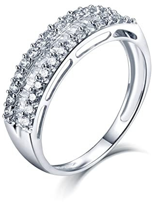 Diamantringar för kvinnor | 18K guldringar för kvinnor solid guld | Kvinnors ring elefant | 18K vitt guld borr rad diamant damringar, Diamanter,