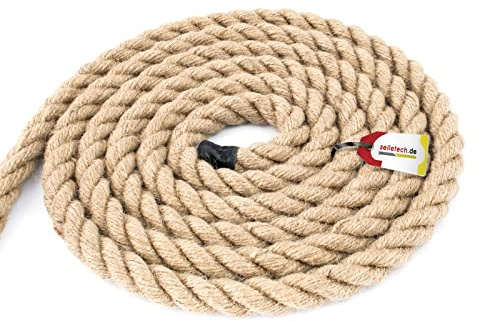 Seiletech.de JUTESEIL – 25m – 14mm Stark – Naturfasern Absperrseil Jute gedreht Tauziehen DIY Dekoration