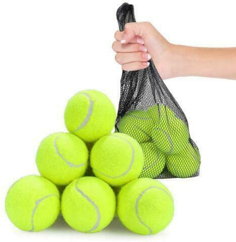 MantraRaj 12-Pack Tennis Balls: High Bounce, Premium Quality, Ideal for Drills, Games & Pets, Includes Mesh Bag