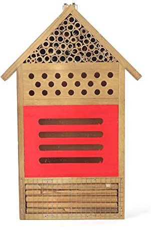 Tyenaza Insektenhaus, Bienenhotel aus natürlichem Holz, hängendes Insektenhotel für Bienen, Schmetterlinge, Marienkäfer, nützlicher Lebensraum für Insekten im Freien, hängende Holzlebensräume