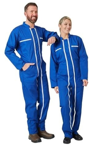 Combinaison agricole Homme Cote de Travail Homme Double Fermeture Poly Coton Bleu T7 : 58/60