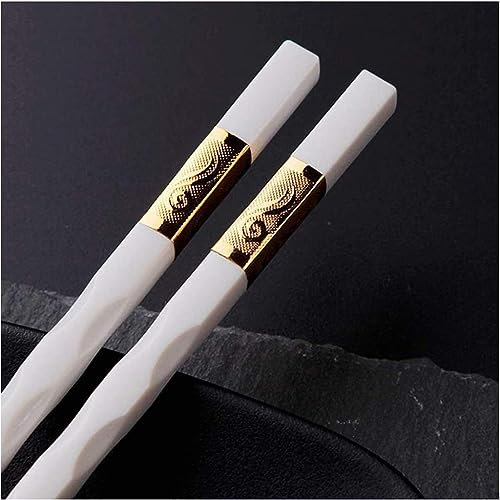 bacchette giapponesi bacchette coreane Bacchette, 10 paia regalo di bacchette coreane cinesi giapponesi bianche, bacchette quadrate in fibra di vetro riutilizzabili(Color:2,Size:)