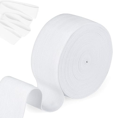 Elastique Couture, 10 Mètres Bande élastique, Ruban élastique 40 mm de Large, pour Pantalons Élastiques, Ménage Bricolage Artisanat, Blanc