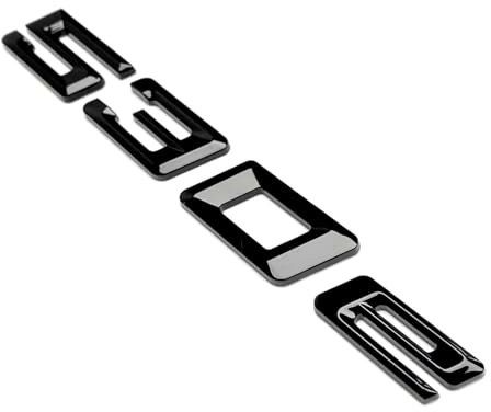 MCK Auto - 530e schwarz glänzend Kotflügel vorne hinten schwarz Badge Logo Kofferraum Emblem Aufkleber Kleber Tuning
