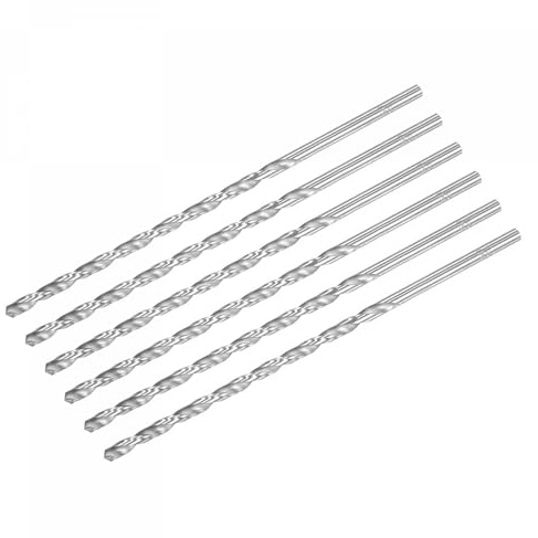 TA-VIGOR 6Pcs 5.5mm Extra Long Twist Drill Bits 200mm HSS Straight Shank | High Speed Steel Spiral Drill Bits for Wood, Metal, Aluminium and Plastic