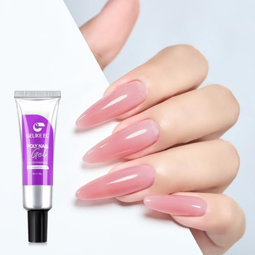 Gelike ec Poly Nail Gel für Starter: HEMA Free Tube Acrylgel für Gelnägel Quick Dry Nagelverlängerung Nägel Lang Anhaltend&Natürlicher für Nagelstudio at home Nagelkunst Design Maniküre