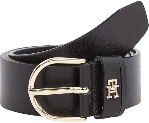Tommy Hilfiger Damen Gürtel Essential Effortless 3,5 cm mit Dornschließe, Schwarz (Black), 75 cm