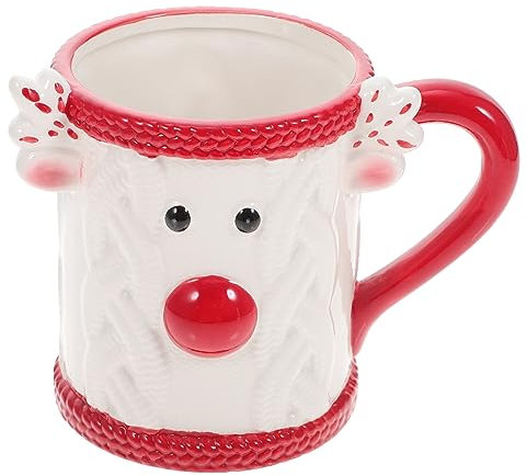 PRETYZOOM 3St Weihnachtsbecher aus Keramik Weihnachtsmann-Becher Weihnachtskaffeebecher Cartoon-Milchbecher weihnachtsdeko Trinkgläser Espressotasse dekorative Kaffeetasse Büro Wasserbecher