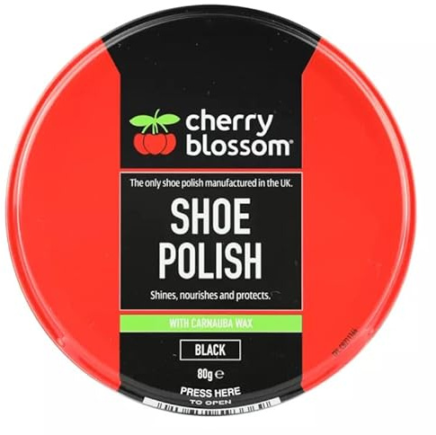 Cherry Blossom Footwear Renovating Polish, Leather Shoe Care, Restores Faded Leather, High Shine Finish, 40g, Available in Black, Brown, Navy, Oxblood, Gray, White, Red & Black 80g