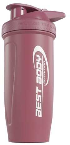 Best Body Nutrition Edelstahl-Proteinshaker mit Sieb Reforce Deep Rose Matt | Lebensmittelechter Edelstahl, BPA- und DEHP-frei, gravierte Skala, dichter Drehverschluss, Ausführung Reforce Deep Rose Matt