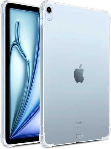 World biz Transparente Schutzhülle für iPad Air 11 Zoll M2 (2024), iPad Air 5/4 (10,9 Zoll, Modell 2022/2020), weiches TPU, transparent, schlank, stoßfest, Tablet-Abdeckung, unterstützt Pencil Pro/2.