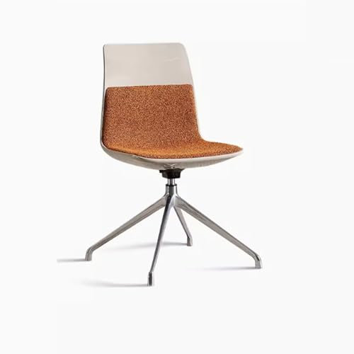 CVQJL Drehbarer Esszimmersessel mit Armlehne, gepolsterte Esszimmer-Akzentstühle, Moderne, mit Leinenstoff gepolsterte Küchen-/Esszimmerstühle, für Küche, Esszimmer und Wohnzimmer, Orange