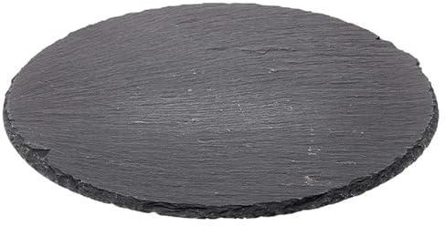 Cheeseboard Slate Round Cheese Board, Natural Stone Tray for Serving Cheese, Charcuterie, Sushi, Appetizers for Parties