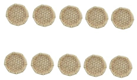 ifundom 10 Pièces Décoration Résine Balayette Ornements Ronds Amusants pour Décoration Intérieure Extérieure Beige