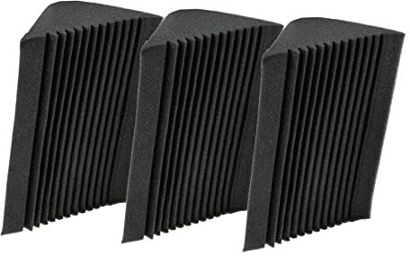 KAILIKETIY 3pcs Black Gear Shape Sound Insulation Foam Panels Made of Sponge for Indoor Music Space, Acoustic Corner Wall Wedge to Reduce Reflected Volume and Improve Sound Dampening