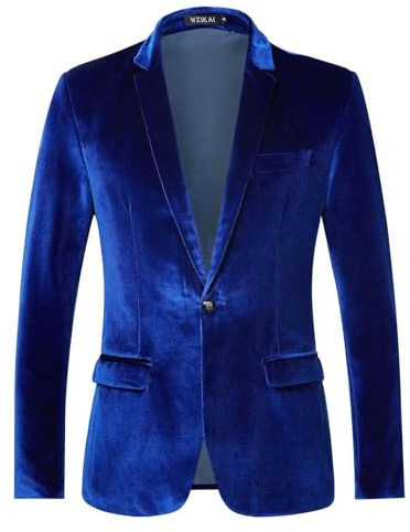 Generisch Giacca in velluto da uomo, sportiva, blazer, per feste, ufficio, smoking sposo, abito da sposa, giacca invernale in velluto, giacca da lavoro, per il tempo libero
