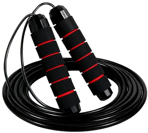 Pevlkawr 1 cuerda de saltar para adultos, fitness, skipping rope 2,8 m, asas antideslizantes, cuerda de saltar para niños y adultos, resistencia para entrenamiento y fitness