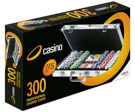Cayro - Maletín Fichas de Poker - 300 Fichas Profesional - Juegos Apostar - Casino - Cartas de Poker - Partida con Amigos y Familia