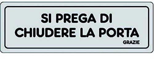 Cartelli segnaletica adesivi Pubblicentro -si prega di chiudere la porta grazie-15906320ADB0150X0050