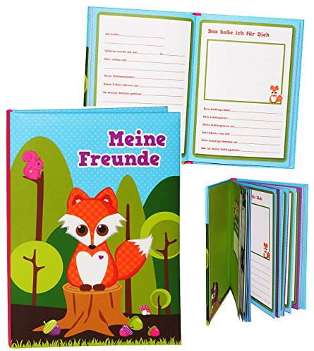 Meine Freunde Buch - Fuchs & Waldtiere - für Schulfreunde & Kindergarten - Poesie A5 Hardcover - Freundebuch Poesiealbum Kinder Schule - Füchse/für Mädc..