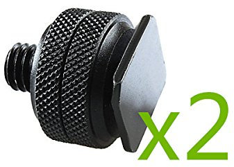 Hirondelle Bleue Lot de 2 Adaptateur vis 1/4 Male Griffe Sabot Double écrou pour Support de Flash Nikon Canon Fuji Pentax