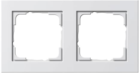 GIRA 021229 Abdeckrahmen 2‑fach E2 Reinweiß | Rahmenabdeckung für Schalter & Steckdosen | kompatibel mit Gira E2 & System 55 Einsätzen | robust Thermoplast | Profi Elektroinstallation