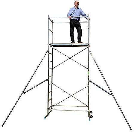 Superb 5m DIY Aluminium Scaffold Tower + Pair Stabilisers