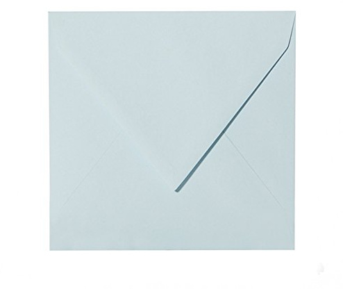 Paper24 25 Briefumschläge quadratisch 155x155 mm, 120 g/qm, Umschläge 155x155 mm in Hell-Blau
