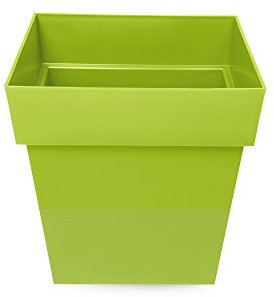 Ondis24 Blumentopf Pflanzkübel Toskana Carre rechteckig 22 Liter grün