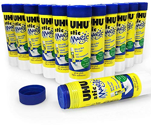 UHU Stic Magic Klebestift, 12 Stück, 40 g, lösungsmittelfrei, 3000694